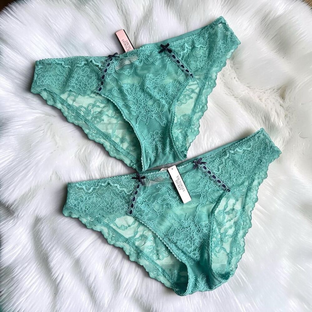 Victoria's Secret Dream Angels Ribbon Slot Lace Cheekini Panty Lot Medium NWT